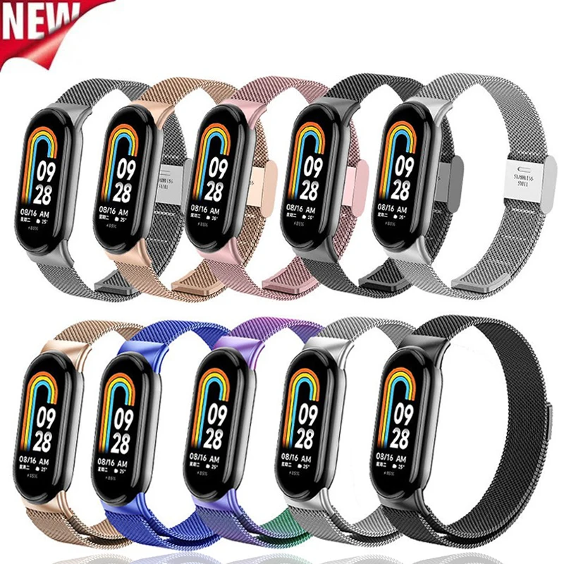 

Metal Strap For Xiaomi Mi Band 8 Smart Watch Wristband Milanese Loop Straps For Mi Band 8 Replacement Stainless Steel Bracelet