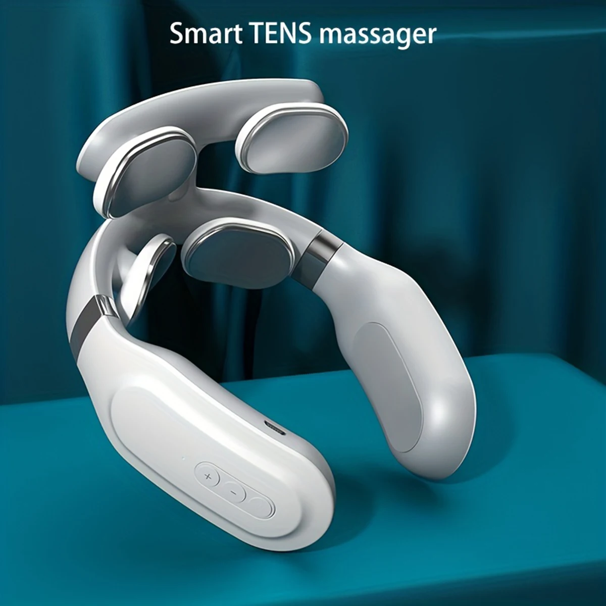 

1PC portable intelligent wireless U-shaped TENS EMS pulse heating cervical massager neck massager USB charging 4-contact