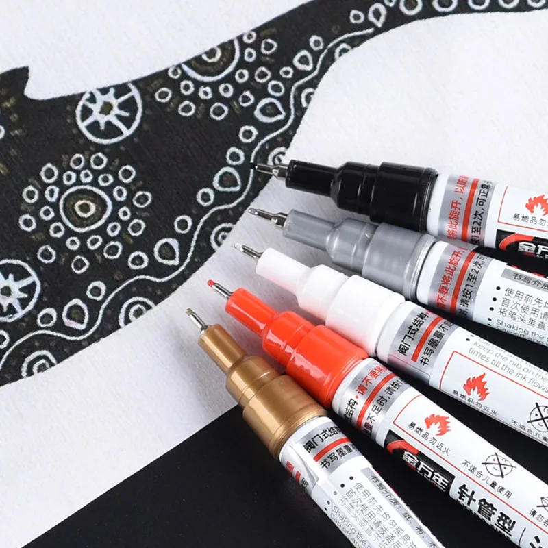 2/4/6Colors 0.5MM Extra Fine Tip Acrylic Paint Markers Acrylic