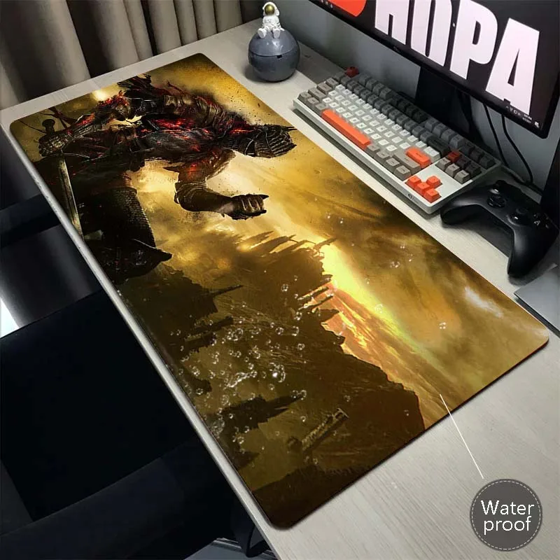 

Dark Souls Mouse Pad Waterproof Large Mousepad Game Natural Rubber Anti-slip Desk Mat Gaming Speed Accessories Keyboard Pads XXL