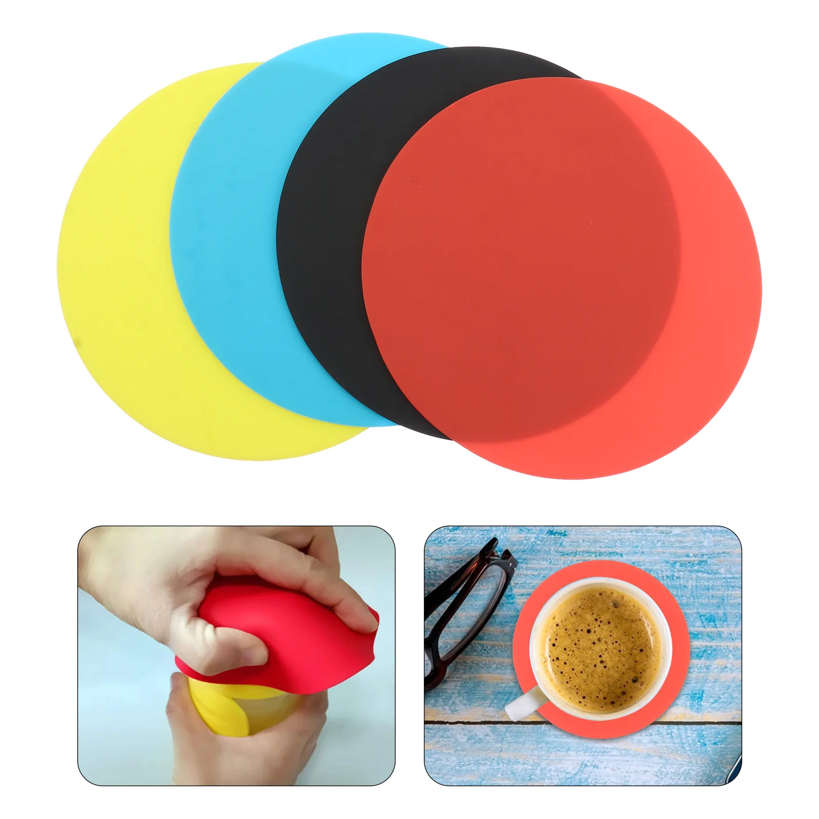 

Non Slip Bottle Opener Pad Waterproof Silicone Solid Openers Pad Tableware Pad Kitchen Gadget Bottle Mats for Women Children