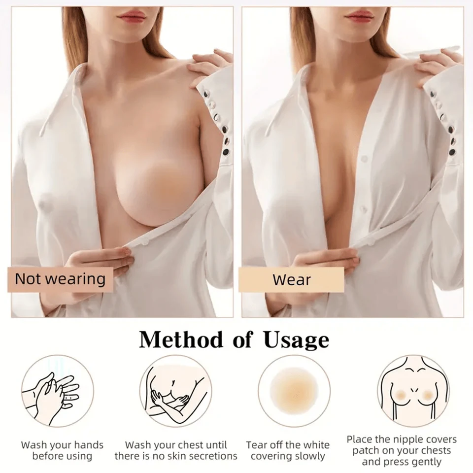Reusable Opaque Silicone Nipple Cover Self Adhesive Invisible Breast Pasties Invisible Sticky Bra Chest Stickers Boob Tape