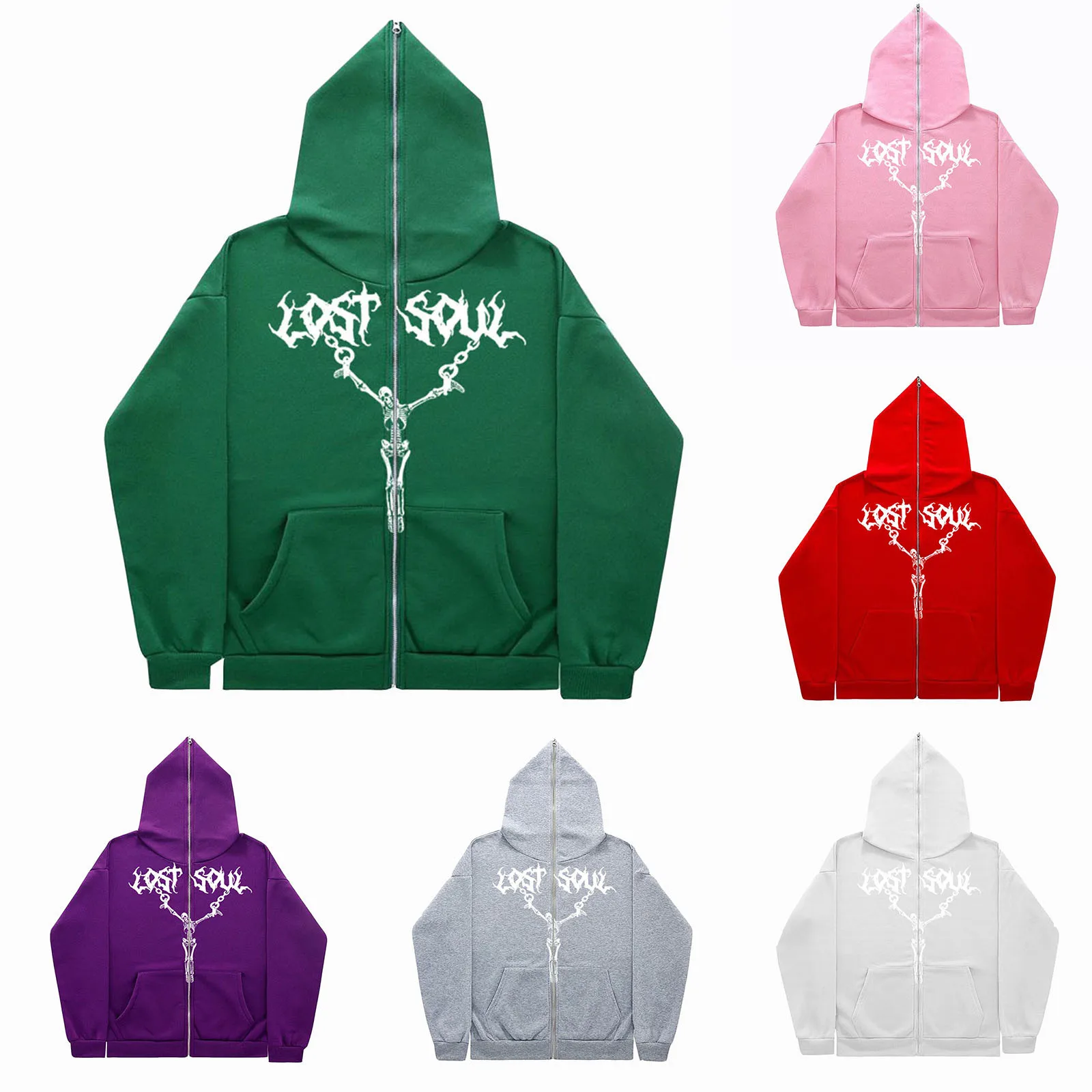 

Oversized Zip up Hoodie Men Full Face Zipper Vintage Winter Goth Blend Print Hoodie Fleece Casual Hoodie Harajuku korean Jackect