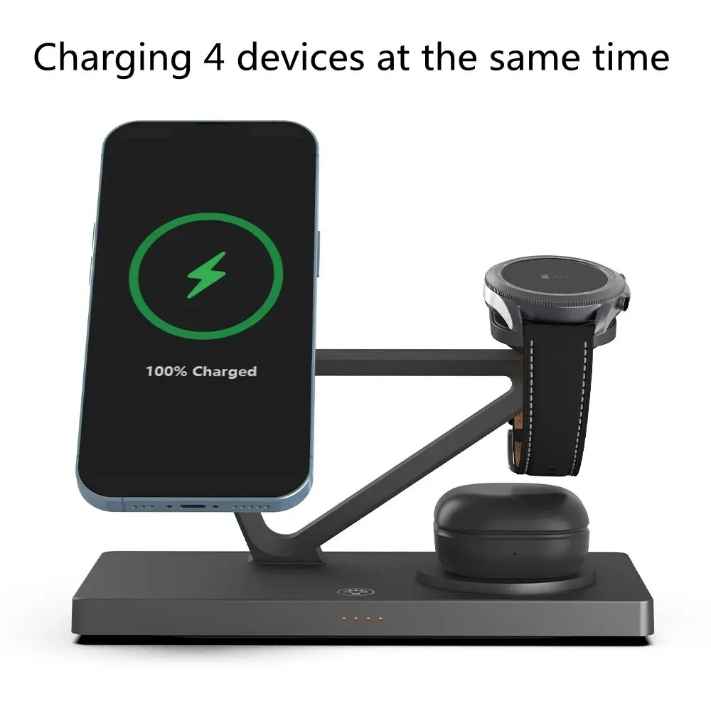 5 In 1 Magnetic Wireless Charger Stand Pad Light for iPhone 14 13 12 X Samsung Apple Galaxy Watch 15W Fast Charging Dock Station magnetic wireless charger