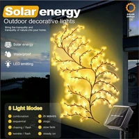 96 LEDS Solar Willow Vine Light Outdoor Waterproof String Fairy Light 8 Lighting Modes For Wall Balcony Garden DIY Decorations 4