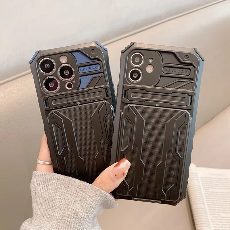 13 card case iPhone15ProMax anti-drop full package lens 12 plug-in stand 11 new male 15promax 14promax 13promax 12promax 11proma