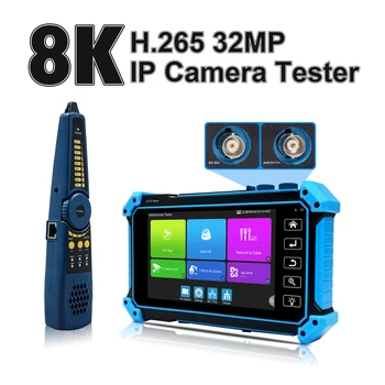 Tester per telecamera IP 8K IPC-5200C Plus aggiornato 8MP AHD TVI CVI SDI Tester per telecamera IP analogica Tester per telecamera CCTV con ingresso VGA HD