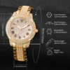 2PCS Fashion Diamond Women Watches Gold Watch Ladies Wrist Watches Luxury Rhinestone Womens Bracelet Watches Relogio Feminino 6