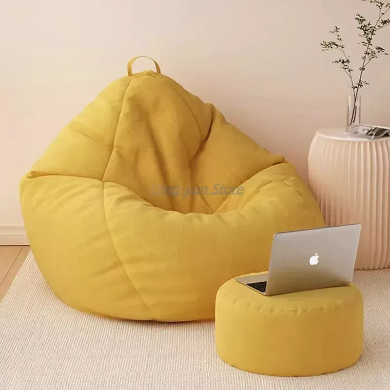 

Modern Lounge Bean Bag Sofa Dormitorio Funda Quilted Yellow Bean Bag Sofas Exterior Lazy Puf De Asiento Prefabricated Houses