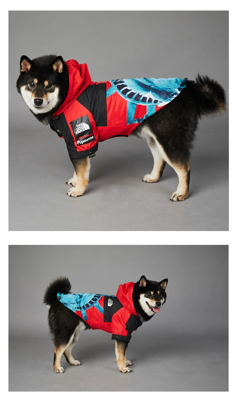 Hund Gesicht Jacke Kleidung Haustier Welpen Hoodies Regen mäntel warmes wetterfestes Sweatshirt für große mittlere kleine Hunde Kleidung Kostüm