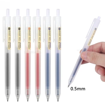 6/10Pcs 0.5mm Retractable Gel Pens Set Black/Blue Ink Ballpoint Writing Office Business Signature School Supplies Stationery 1