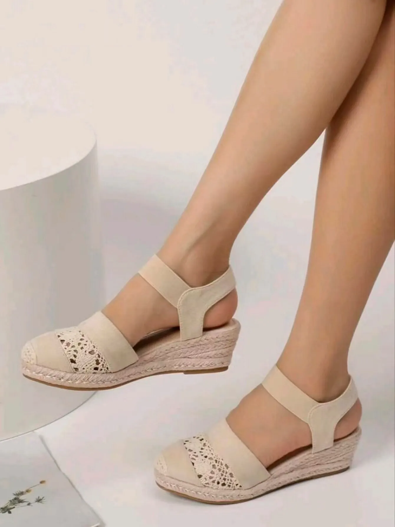 Women Wedge Heel Espadrilles Closed Toe Slingback Shoes Slip Sandals TDW-L69BE women sandals