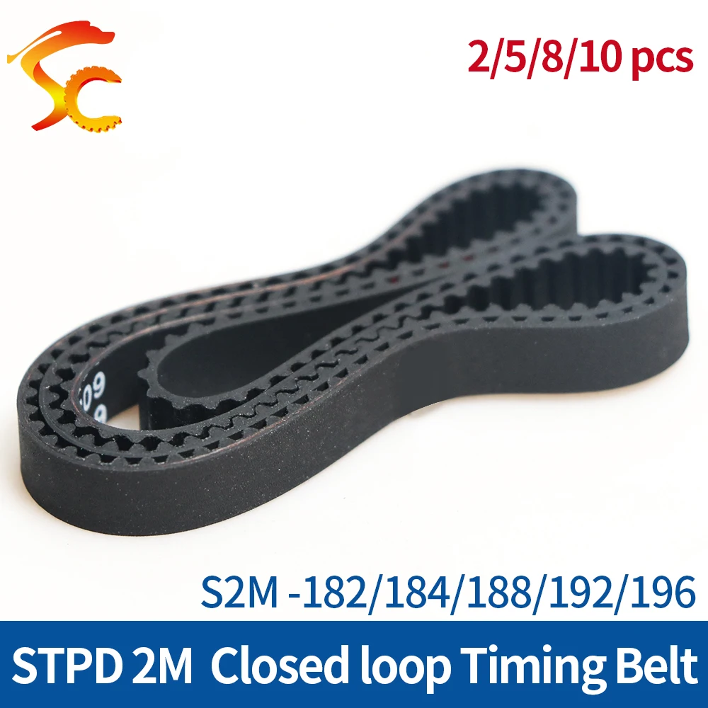 

ONEFIRE Rubber Timing Belt S2M 182/184/188/192/196mm Width 3/6/9/10mm High-Quality STPD 2M Synchronous Belt For 3D printers