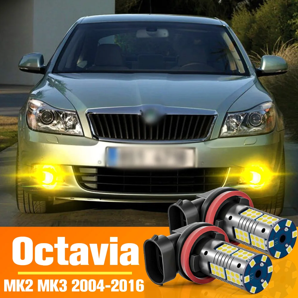 

2pcs LED Front Fog Light Bulb Accessories For Skoda Octavia 2 MK2 A5 3 MK3 A7 2004-2016 2007 2008 2009 2010 2011 2012 2013 2014
