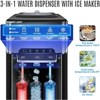 Water Cooler Dispenser Built-in Ice Maker Countertop,3-in-1 Portable Ice Machine 44lbs Daily,Top Loading 5Gallon Water Dispenser 2