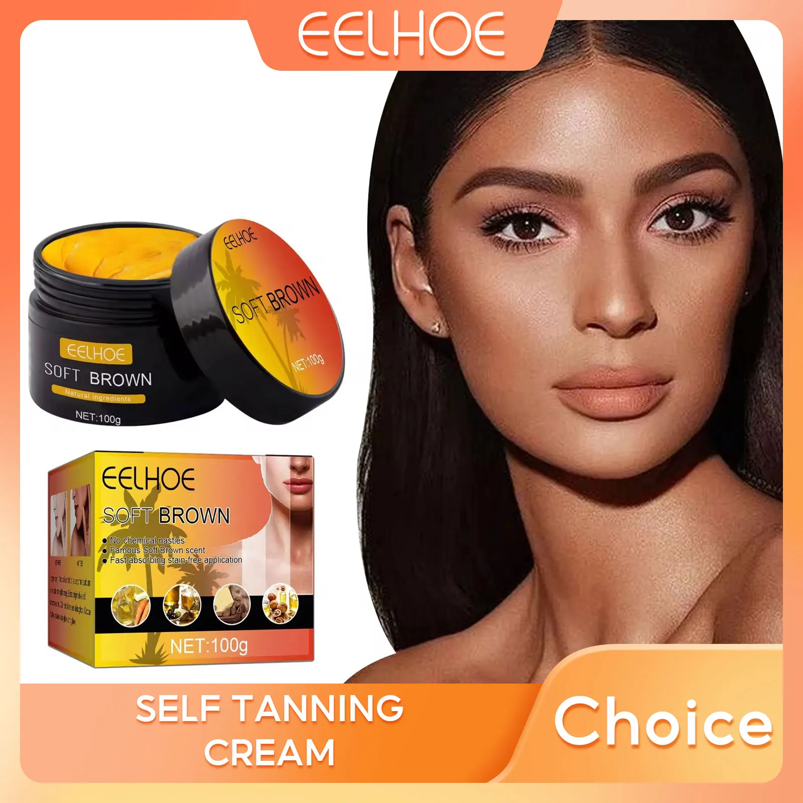 EELHOE Body Tanning Cream Tanning Self Tanner Booster Intensive Moisturizer Bronzing Lotion Solarium Cream