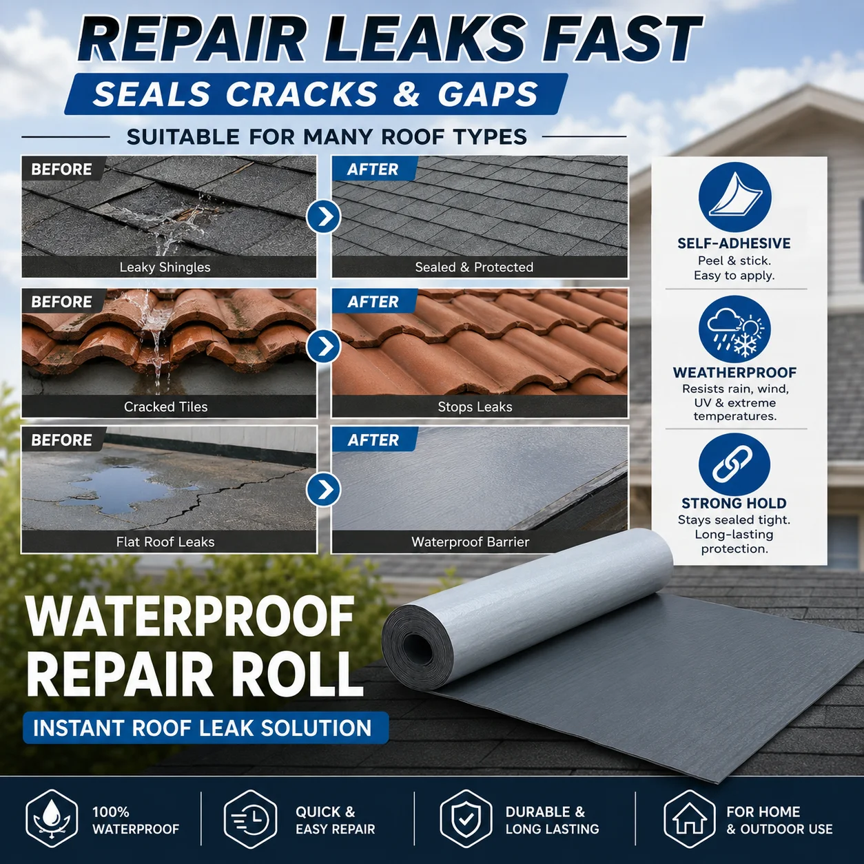 Versatile Self-Adhesive Waterproof Sealing Tape for Durable Outdoor Repairs
