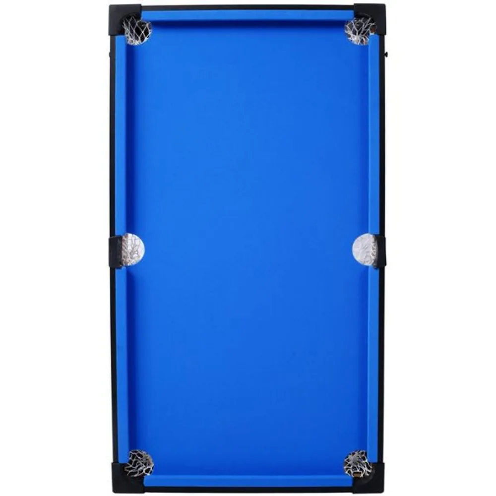 5-in-1 Multi-Game Table-Billiards, Push Hockey, Foosball, Ping Pong, and Basketball black/blue