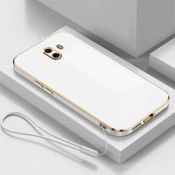 Luxury Shockproof Square Plating Case with Camera Protection for Samsung Galaxy J6 Plus (Gs6D White)