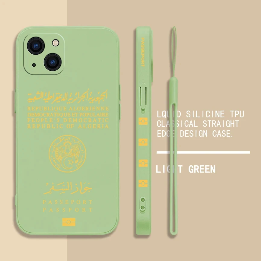 Algeria Passport Phone Case with Hand Strap