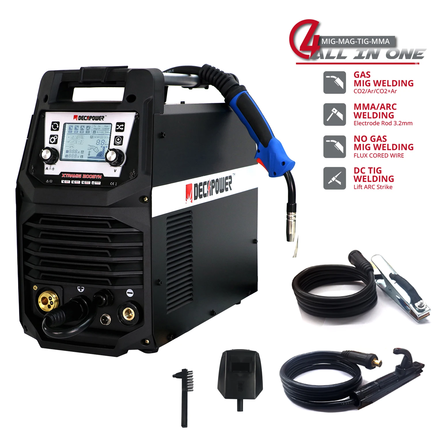 

4 IN 1 MMA TIG MAG MIG Welder Aluminium welding machine For Gas Gasless Welding