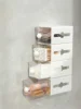 1/2pcs Non Perforated Wall Storage Box Rectangular White Transparent Two-way Drawer Cotton Swab Bathroom Headband Hair Loop Mini 5