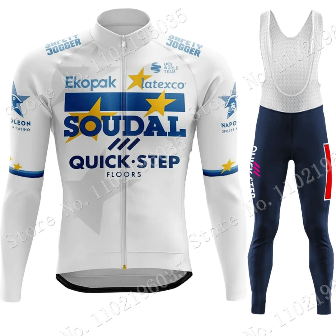 Winter Soudal Quick Step 2023 Team Cycling Jersey Set Manica Lunga Abbigliamento Da Ciclismo Europeo Road Race Bike Jacket Suit Mtb Ropa