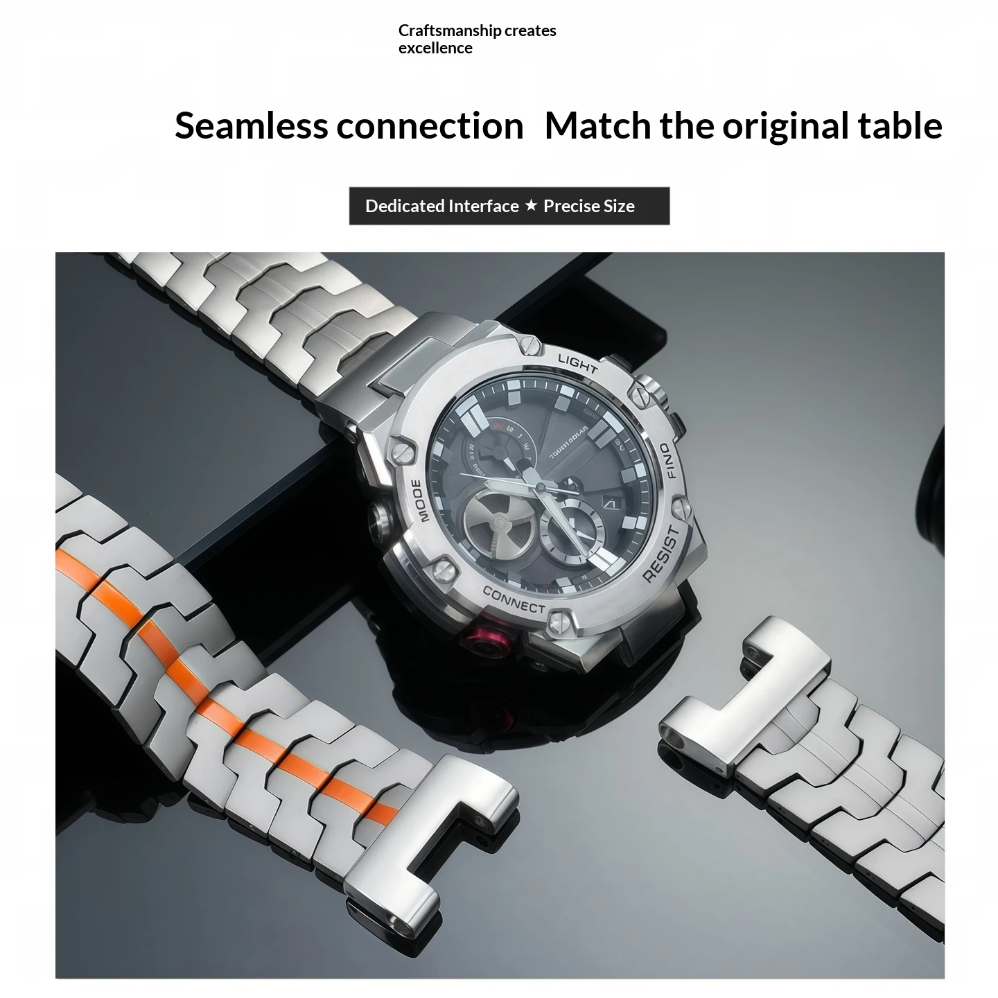 Enhanced Titanium Bracelet for Men's Watch - Lightweight & Waterproof Design