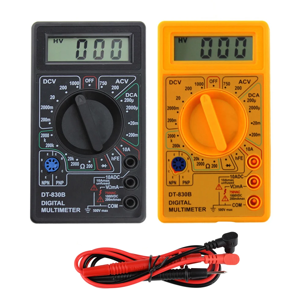 DT830BLCDDigitalHandheldMultimeterProbeACDC7501000VElectric