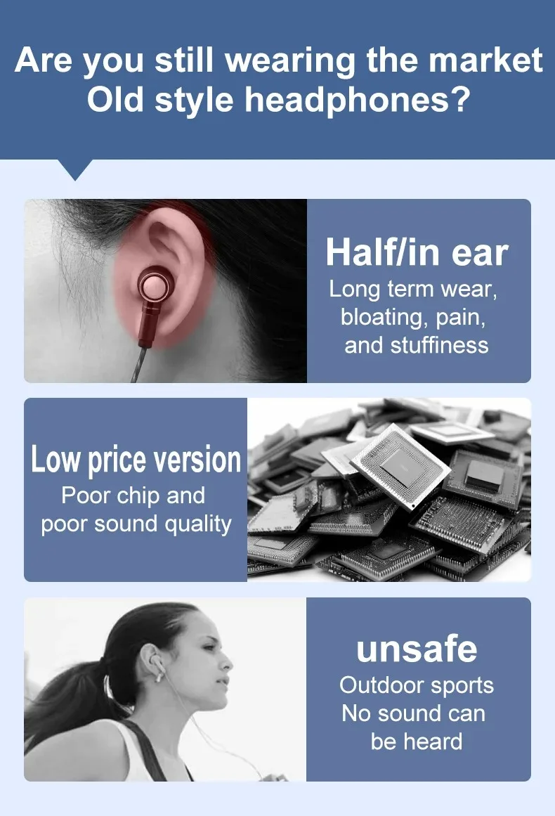 Bluetooth 5.4 Business Earphone Wireless Single Headphone with HD Mic Ear Hook HiFi Stereo Music Earbud for Xiaomi Samsung Phone 6