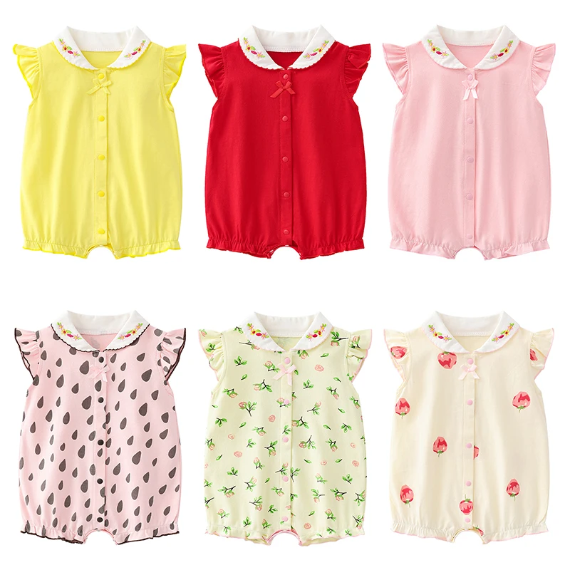 Baby summer thin sleeveless romper jumpsuit newborn girl baby 0-3-9 months 1 year old 100 days