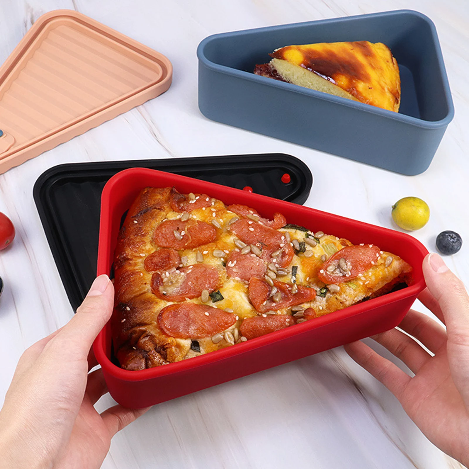 Pizza Storage Box With Lid, Reusable Pizza Slicing Container, Silicone Pizza  Leftover Storage Box, Microwave And Dishwasher Safe, Kitchen Supplies, Food  Storage Accessories - Temu