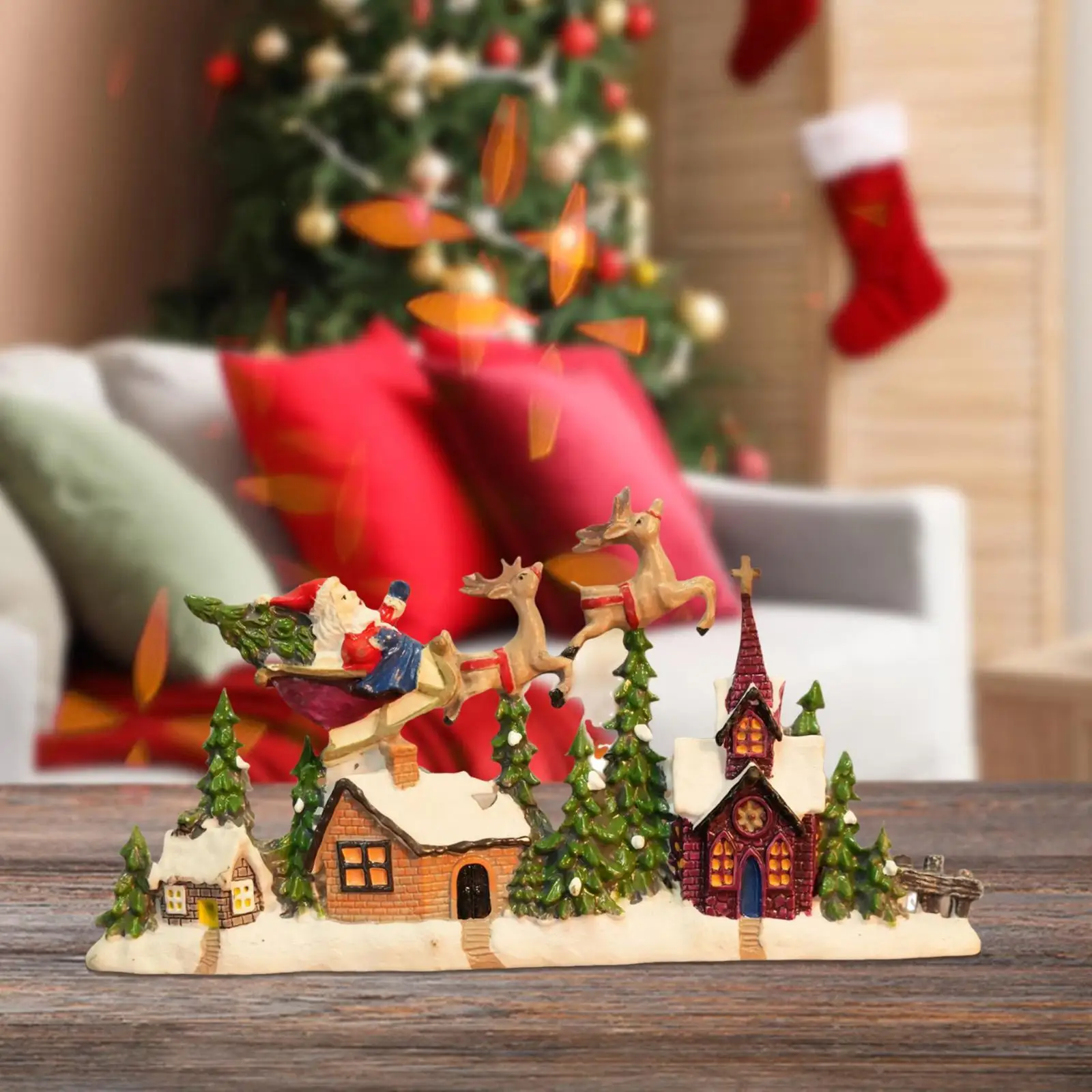 Christmas Village House Figurine Collection Xmas Decor Christmas Tabletop Decoration for Desk Bedroom Holiday Cabinet Party Christmas Village House Figurine Collection Xmas Decor Christmas Tabletop Decoration for Desk Bedroom Holiday Cabinet Party