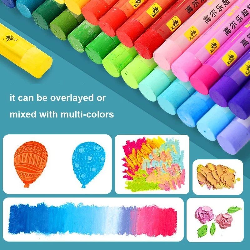 Oil Pastels Colored Crayons 24/36/48 Kuelox Soft Washable Drawing Classic Macaron Morandi For Gift