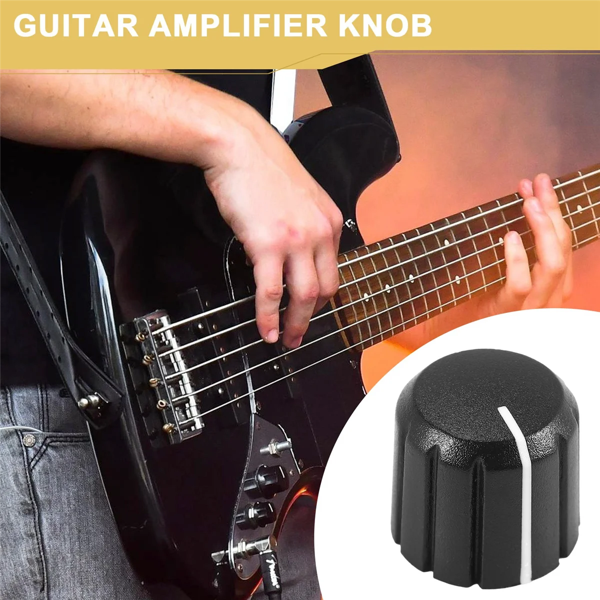 10Pcs Potentiometer Control Knobs for Electric Guitar Volume Tone Knobs Black D Type 6mm