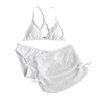 3pcs Kids Solid Swimsuit Girl'S 3 Piece Swimsuits Soild Bikini Bathing Suit Briefs Girls Bikini Beach Wear Swimwear Set 아기 수영복 2