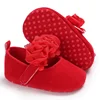 Baby Shoes Cute Baby Sweet Princess Style 0-1 Year Old Non slip Fabric Sole Newborn Red Holiday Walking Shoes 2025 New Ins Super 3