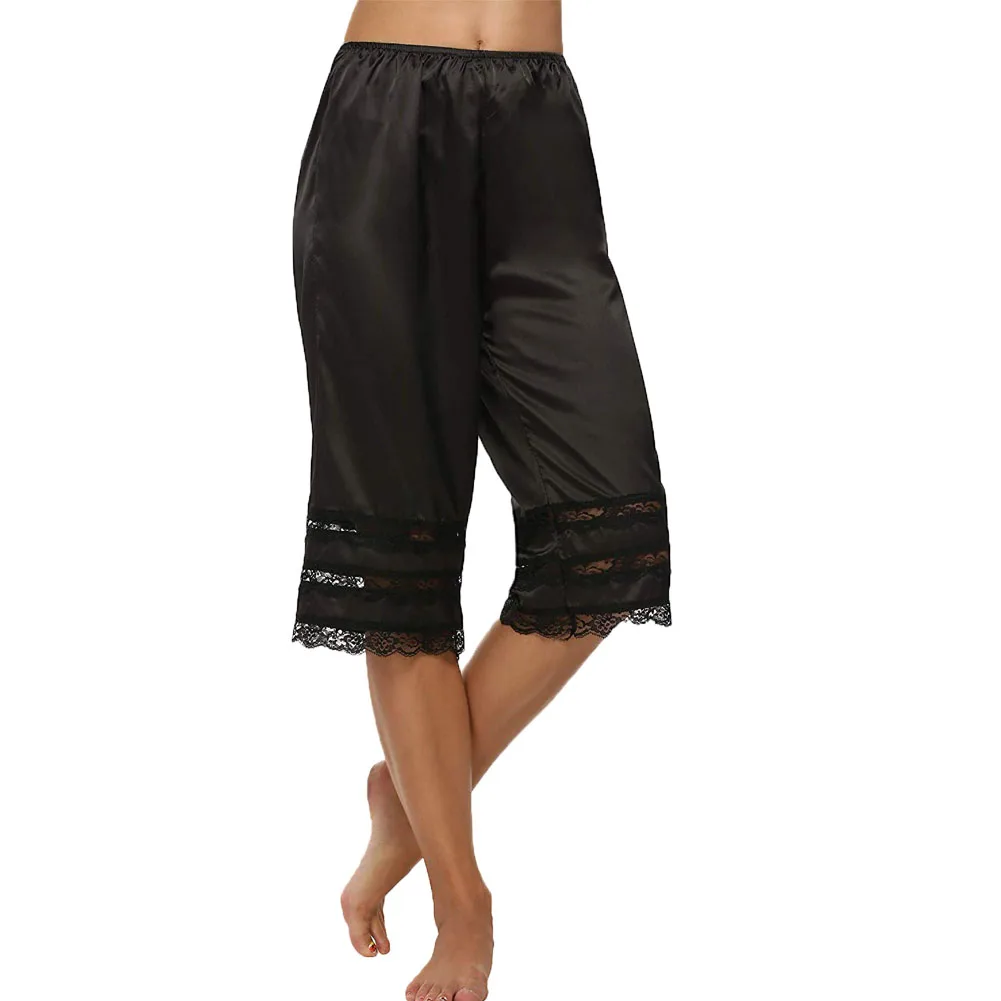Summer Lady Silk Knit Underwear Underwear Fashion Solid Color Sexy Lace Loose Comfort Pajamas Pants Home Clothing Cropped Pants_ecoleips.com