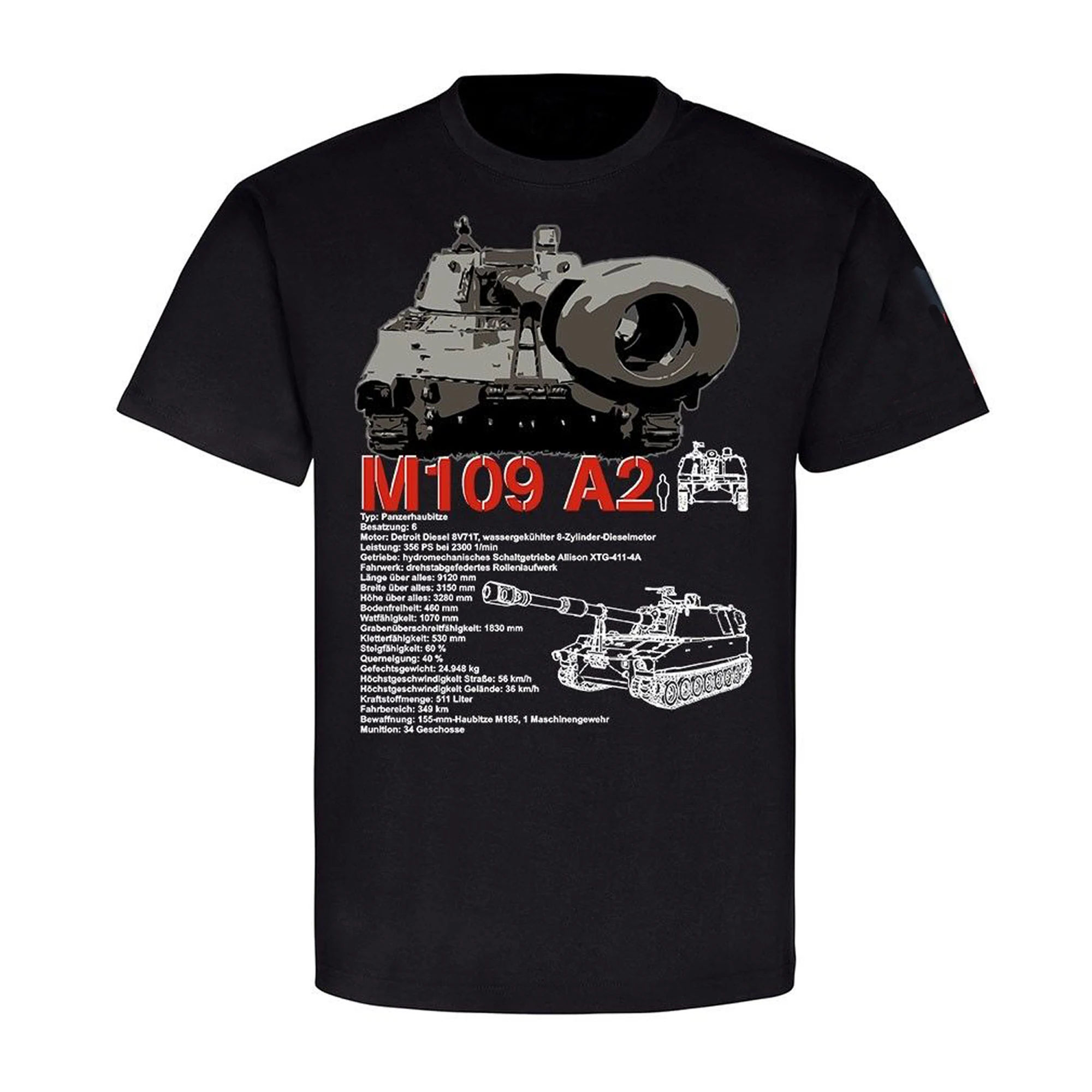 

US Artillery 155MM M109 A2 Self Propelled Howitzer T-Shirt. Summer Cotton Short Sleeve O-Neck Mens T Shirt New S-3XL