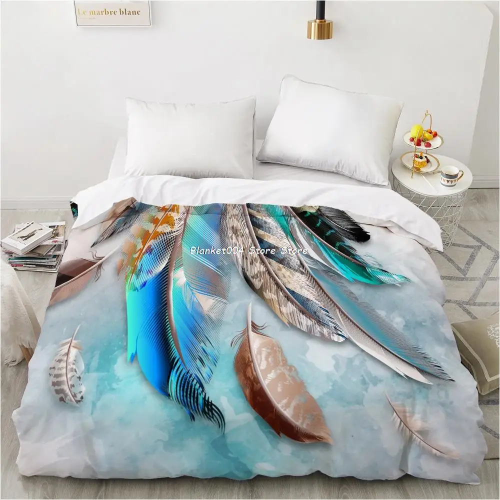 

3 PCS Duvet Cover,3D HD Printing Quilt Cover 240x220/200x200/140x200,Feather Dreamcatcher Bedding King/Queen/Double Drop Ship