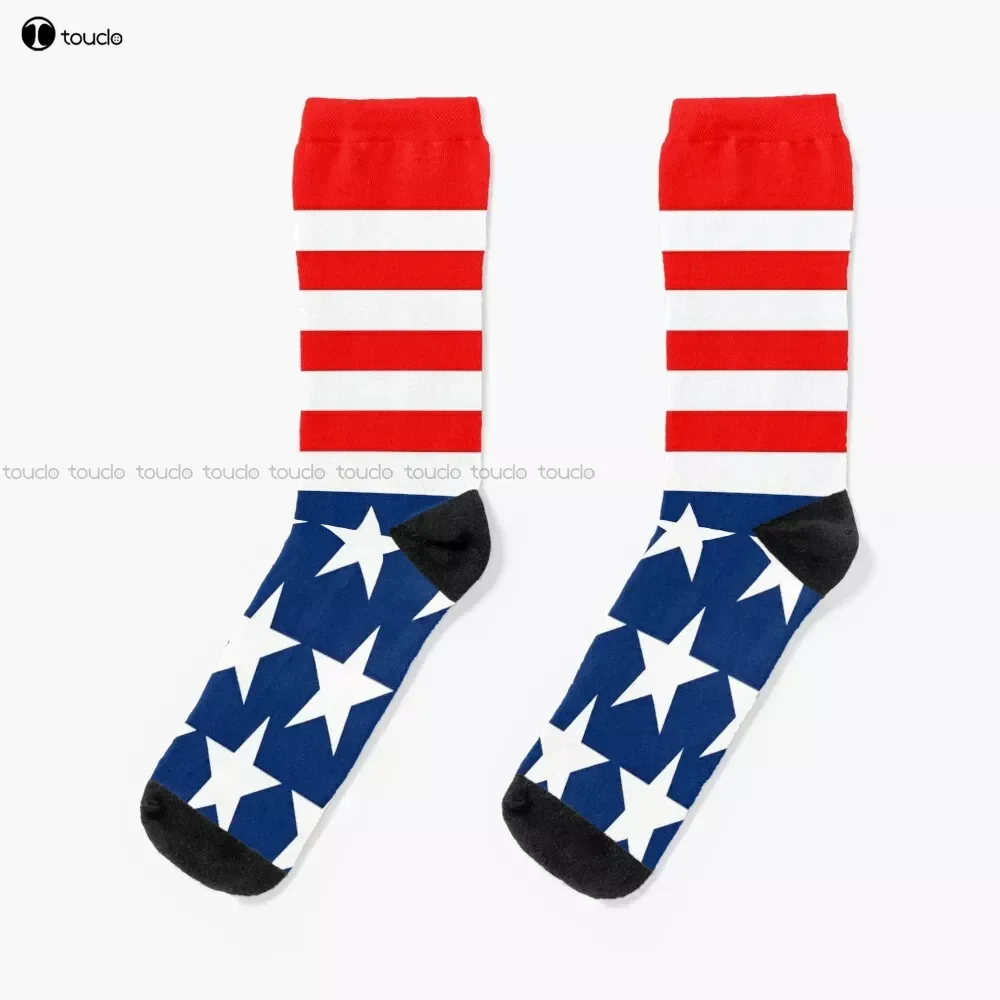 

American Flag Novelty Socks Socks Personalized Custom Unisex Adult Teen Youth Socks 360° Digital Print Custom Gift Streetwear