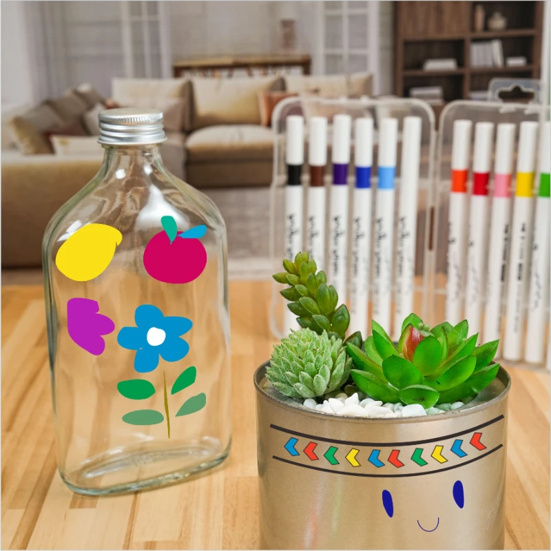 Pennarelli acrilici a colori 24/60 Set di ptura Graffi fai da te Non tossici per bambini pennarello per vernice con punta morbida impermeabile ad asciugatura rapida  21