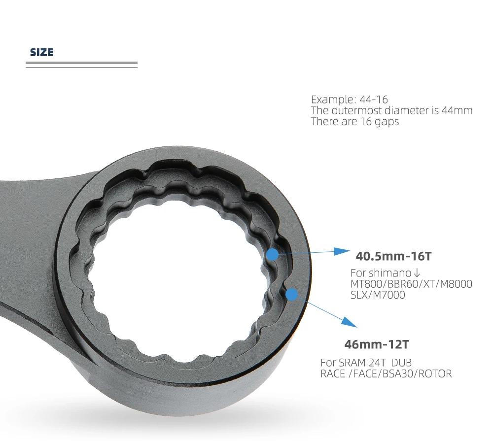 Description Picture 5 of item10 in 1 BB Wrench Bike Bottom Bracket Install Remover Tool For BB51 BB52 BB91 BSA30 68 73 BBR60 MT800 BB386 XTR M9100 DUB T47