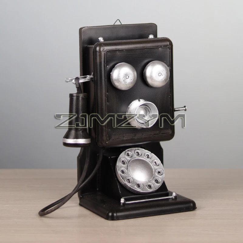 Retro Wall-mounted Telephone Model Creative Milk Tea Shop Bar Nostalgic Decorative Pendant Photo Photography Props