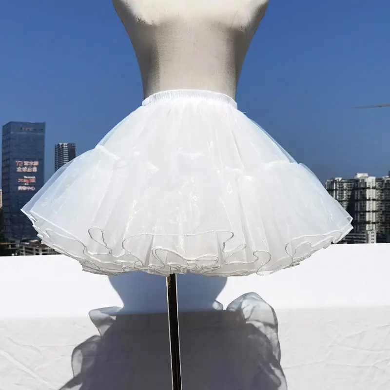 Lolita Dress 4 Layers Petticoat Fluffy Skirt Support Boneless Soft Yarn Canopy Dress Accessory Sweet Girl Japan 35CM/40CM girls dress