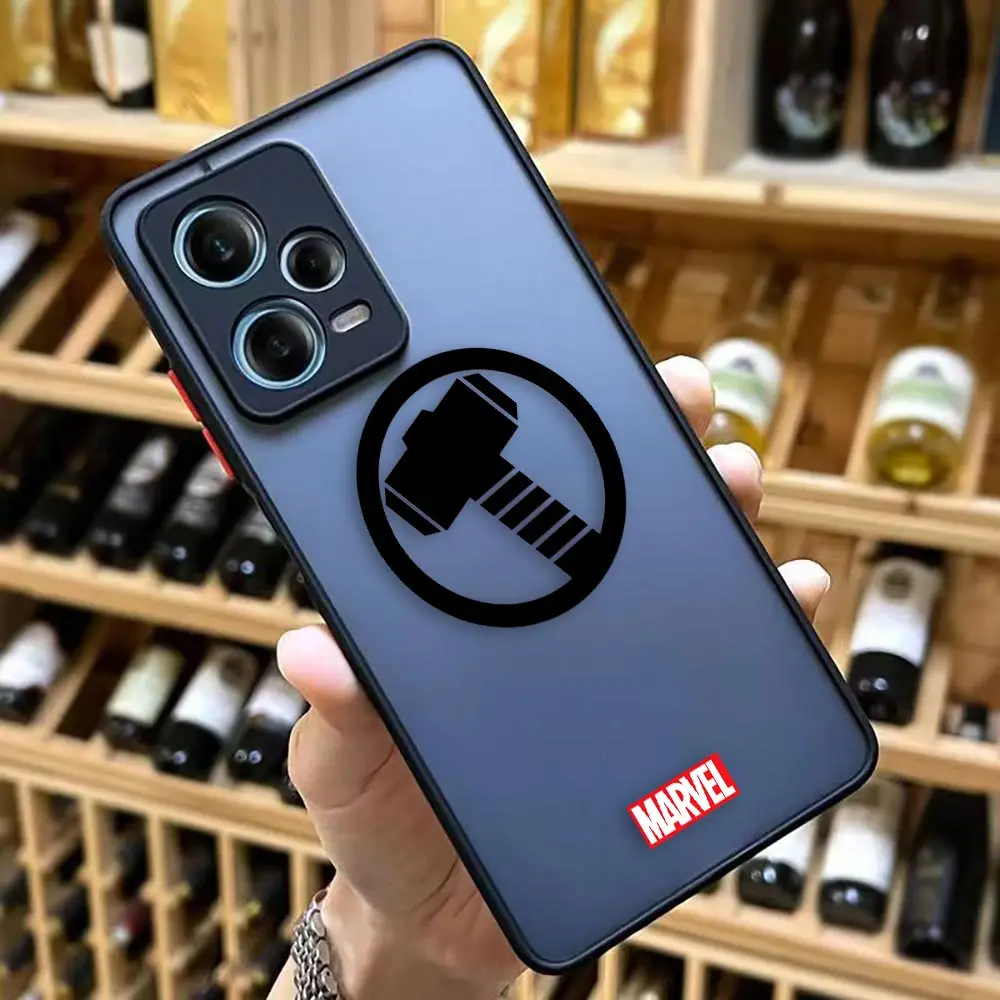 thumbnail image 1 of Matte Case for Redmi NOTE 12 11 10 11S 10S 9 9S 9T 8 7 6 5 4 3PRO PLUS 4G 5G Case Funda Coque Shell Marvel Logo Lron Spider-Aan, 1 of 5