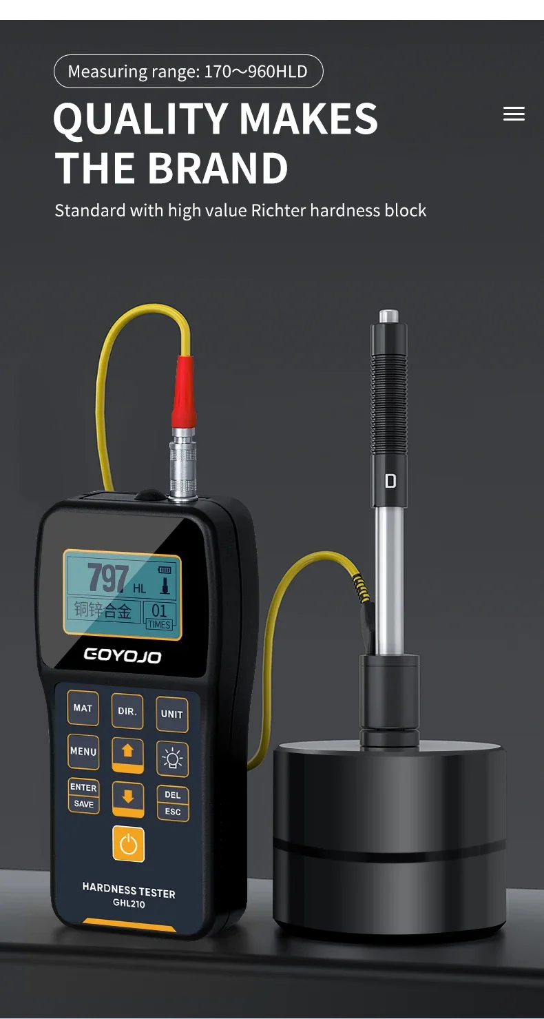 Leeb Hardness Tester HRC with Calibration Block 170-960HLD Rebound Meter Duromet