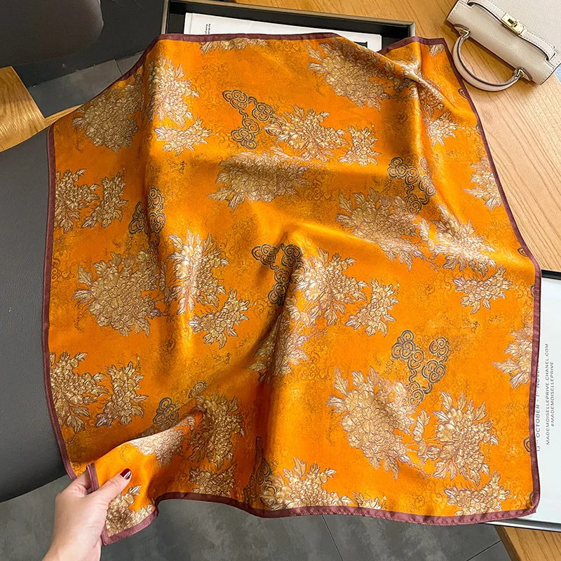 100% Natural Silk Square Scarf Women Hairband Neckerchief Wrap
