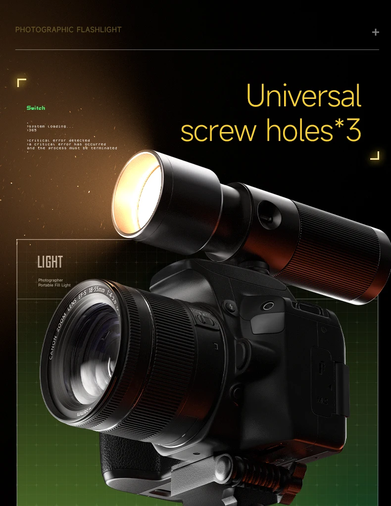 10W Flashlight Four Color Projection Light Built-in 8400mAh Rechargeable Battery