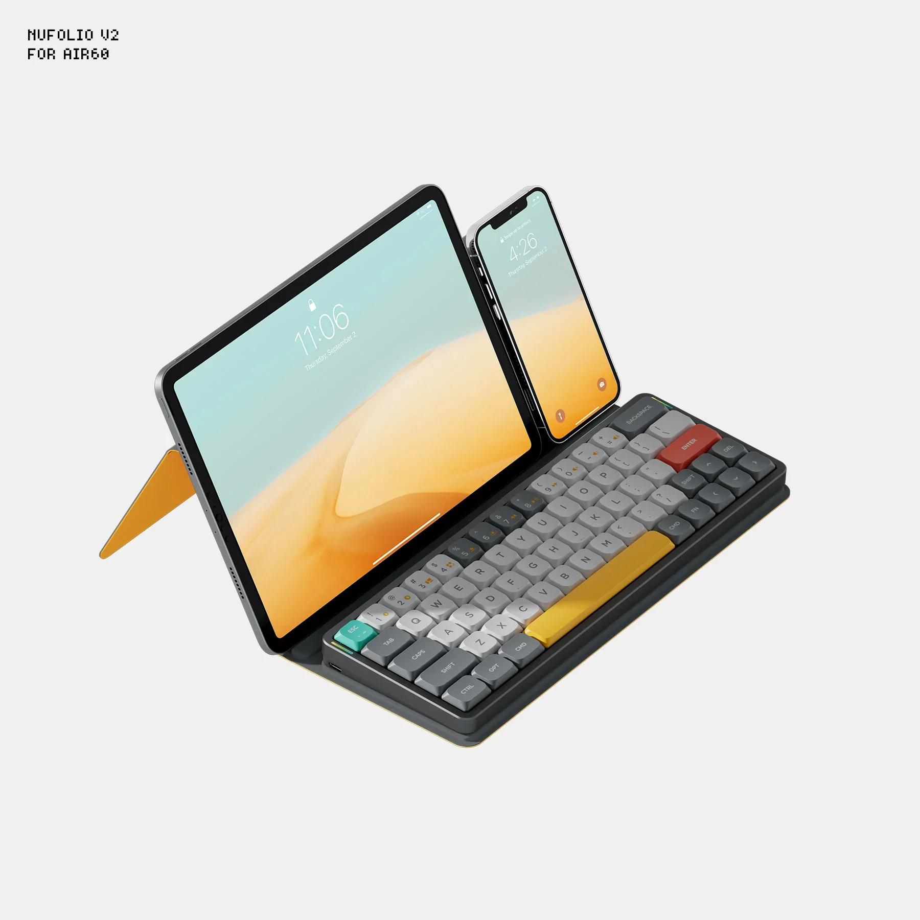 Nuphy NuFolio V3 Suit Air75 V2 Exclusive Leather Case-Yellow